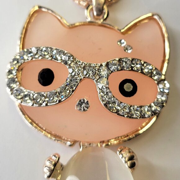 Rose Quartz Cat Pendant Necklace - Picture 6 of 9